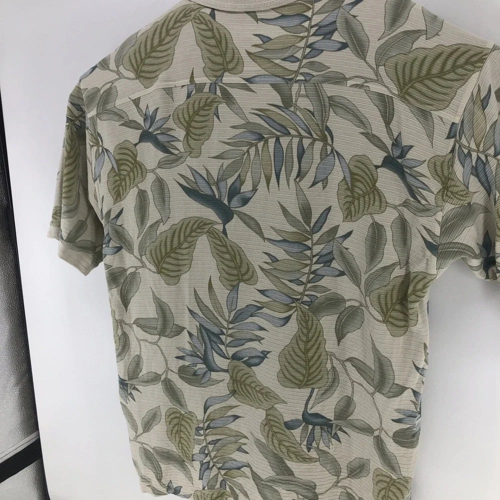 Tommy Bahama Silk Blend Polo Shirt Floral Tropical Print Resort Wear XL